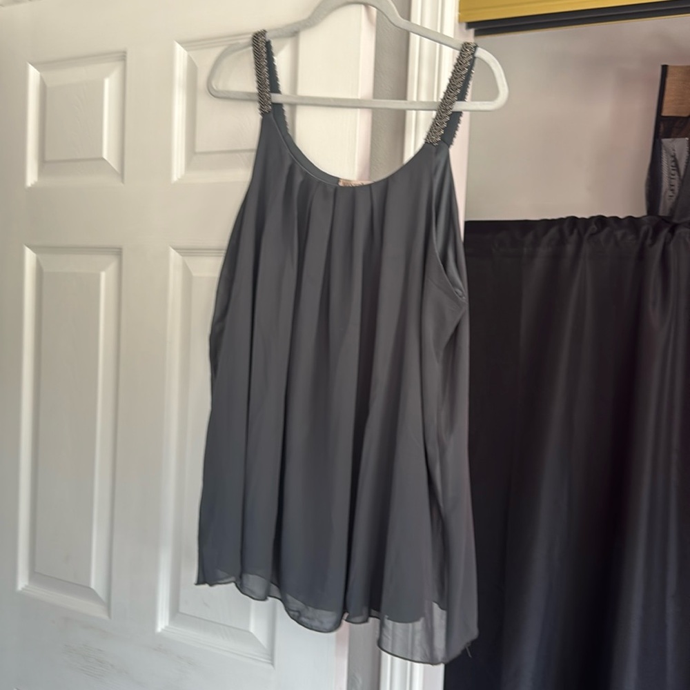 Gray Tunic Shell With Embellishing - image 1